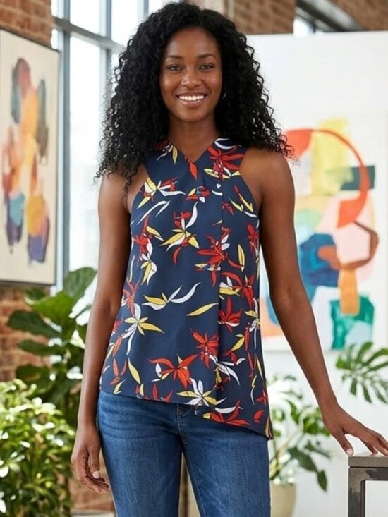 RACHEL Rachel Roy Tops - Rachel Roy Womens Asymmetrical-Hem Knit Blouse - Size Small